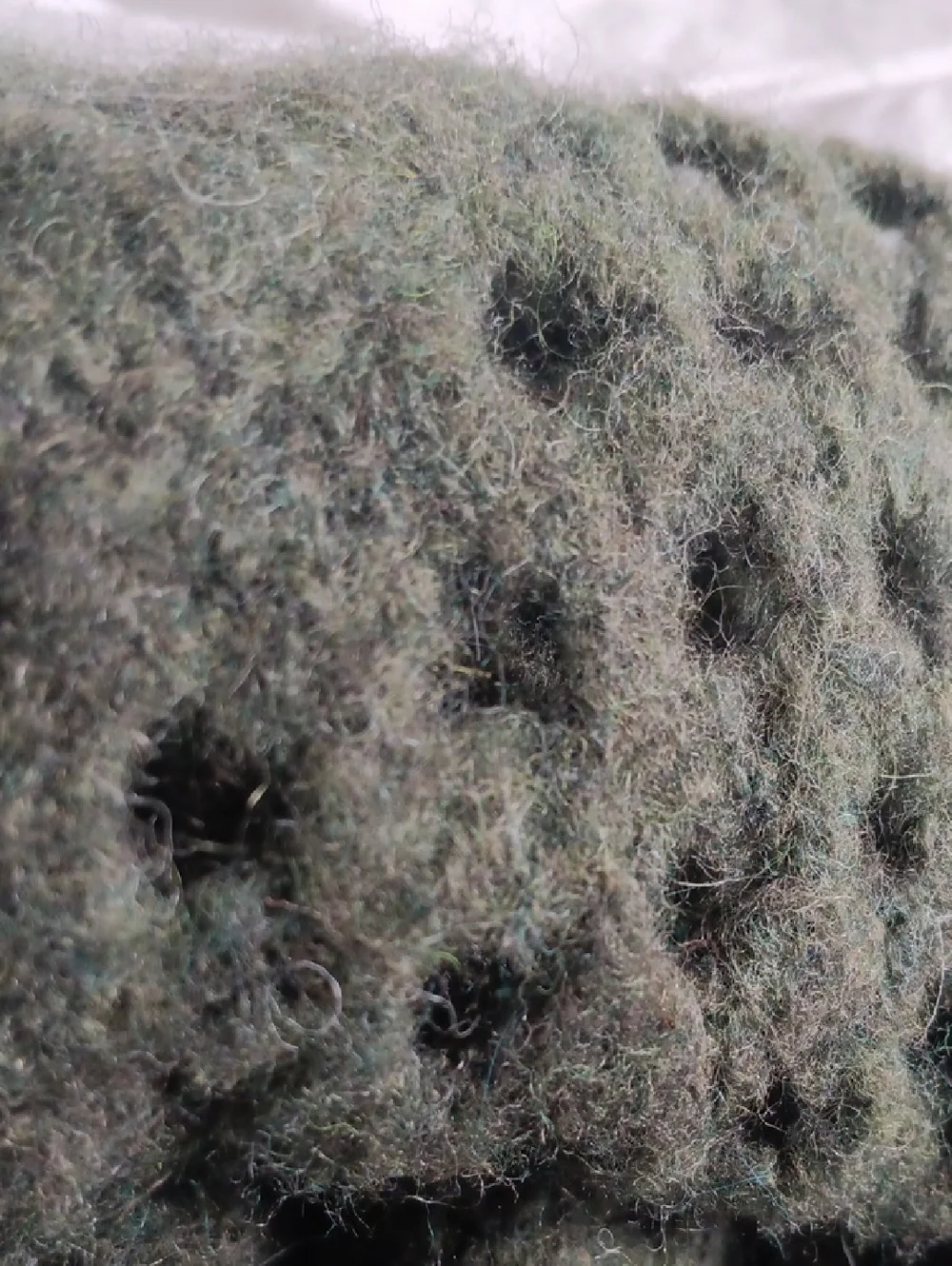 Souvenir Clubbing Green Open Knit Sweater S Fuzzy Textured Hole Knit - Picture 6 of 7